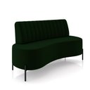 Ver imagem 5 de Sofá Living Decorativo 2 Lugares 1,60m Katara Pés de Ferro Veludo Verde G33 - Gran Belo
