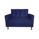Ver imagem 1 de Sofá Davi 2 Lugares Suede Azul Marinho - Dominic Decor