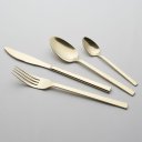 Ver imagem 1 de Kit 24 Talheres Faqueiro Home&co Savana Aço Inox Dourado Faca Colher Garfo