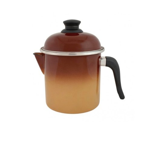 Leiteira 10 Esmaltada Marrom Degradê - 900 Ml - Linha Ewel