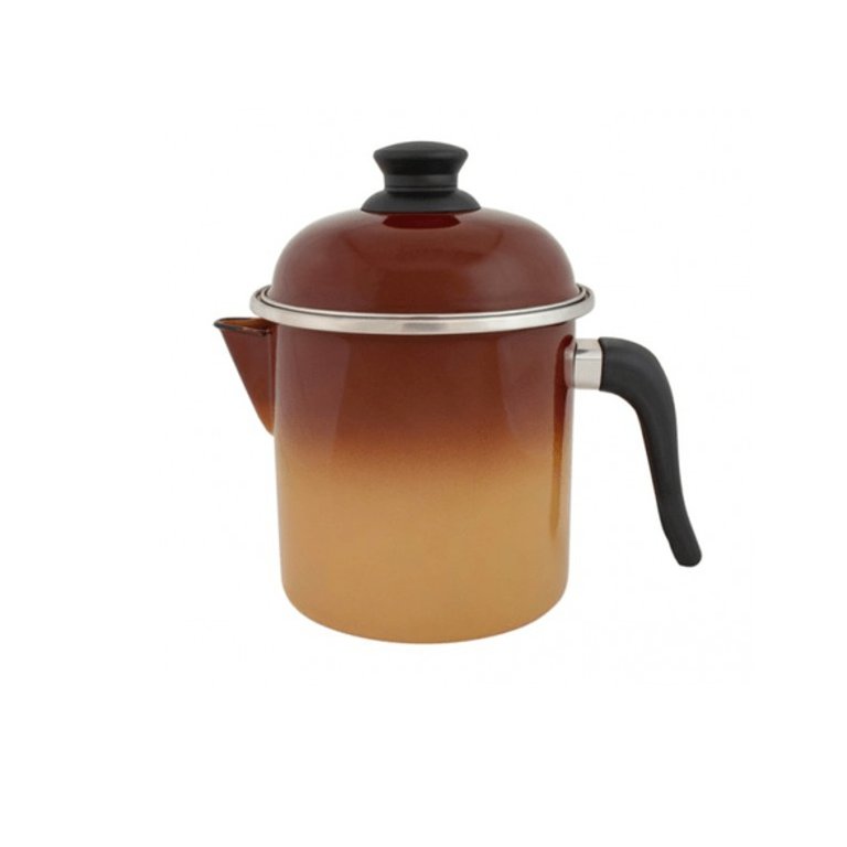 Leiteira 10 Esmaltada Marrom Degradê - 900 Ml - Linha Ewel Leiteira 10 Esmaltada Marrom Degradê - 900 Ml - Linha Ewel