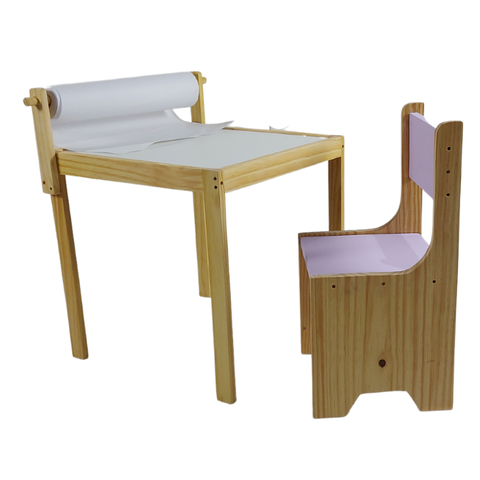 Combo Mesa Infantil + Cadeira Happy Madeira Maciça