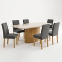 Ver imagem 3 de Conjunto de Mesa de Jantar 6 Lugares com Vidro Diana Cinamomo Off White e Grafite
