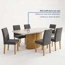 Ver mais imagens de Conjunto de Mesa de Jantar 6 Lugares com Vidro Diana Cinamomo Off White e Grafite