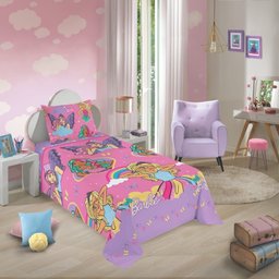 Jogo de Cama Infantil Lepper Barbie Solteiro 2 Peças Microfibra Rosa - 2