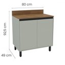 Ver imagem 3 de Balcão de Cozinha 80 Cm Koya 2 Portas Verde Oliva - Politorno