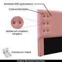 Ver imagem 3 de Cabeceira Decorativa Casal 1,40M Kors Veludo Rosa - Gran Belo