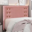 Ver imagem 5 de Cabeceira Decorativa Casal 1,40M Kors Veludo Rosa - Gran Belo