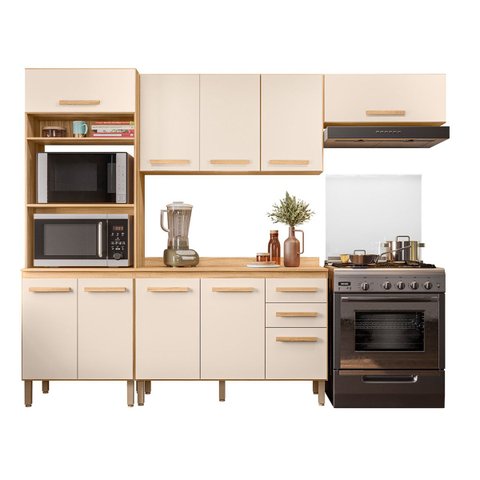 Conjunto de Cozinha Nina Modulado com 10 Portas e 2 Gavetas