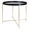 Mesa Lateral Volpi Preta Base Dourado 73cm - 60004 - 1