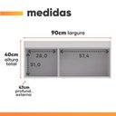 Ver imagem 7 de Armário Aéreo Multiuso Madrid 3 Portas 3 Prateleiras MDP 90cm Branco