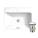 Ver imagem 1 de Cuba Vox Kohler de Semi Encaixe Retangular com Mesa 58x46cm + Válvula 7/8 Cromada Click Dck