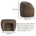 Ver imagem 3 de Poltrona Decorativa Organica Mehis Base Fixa Courino Tcs 729 Moll