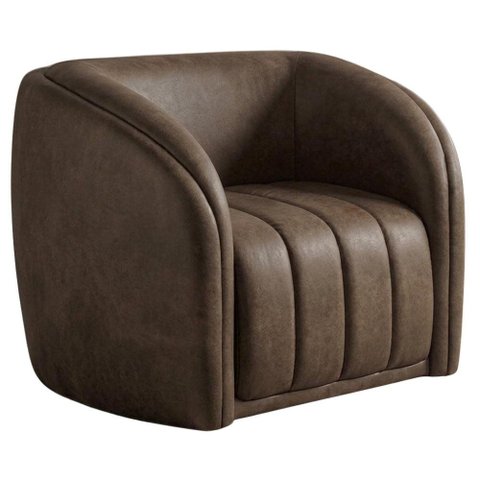 Poltrona Decorativa Organica Mehis Base Fixa Courino Tcs 729 Moll