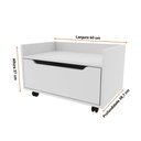 Ver imagem 3 de Balcão Gabinete de Chão 60cm 1 Gaveta com Rodízios Bn3647 Tecnomobili Branco