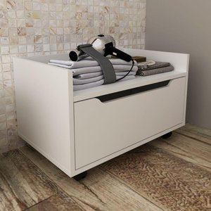 Balcão Gabinete de Chão 60cm 1 Gaveta com Rodízios Bn3647 Tecnomobili Branco