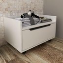Ver imagem 1 de Balcão Gabinete de Chão 60cm 1 Gaveta com Rodízios Bn3647 Tecnomobili Branco