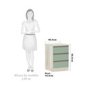 Ver imagem 2 de Mesa de Cabeceira 3 Gavetas 40cm Estrutura Legno Crema Prime Plus Luciane Móveis
