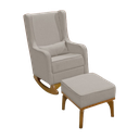 Ver imagem 1 de Poltrona de Amamentação e Balanço Retro Áquila C/ Puff Bege - Anjo de Casa Poltrona de Amamentação Á