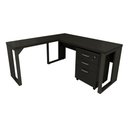 Ver imagem 1 de Mesa de Escritório em L Linha Industrial com Gaveteiro F5 Cor:preto