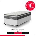 Ver imagem 5 de Cama Box Solteiro + Colchão Paris Molas Ensacadas Cinza Couro Branco/cinza