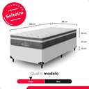 Ver imagem 4 de Cama Box Solteiro + Colchão Paris Molas Ensacadas Cinza Couro Branco/cinza