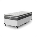 Ver imagem 7 de Cama Box Solteiro + Colchão Paris Molas Ensacadas Cinza Couro Branco/cinza