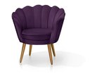 Ver imagem 1 de Poltrona Decorativa Pétala Pés Palito Suede Roxo - Fina Mobília