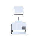 Ver imagem 1 de Kit Espelheira+balcao Hebrom Branco C/ripado 800x600x450 - Gabinetto
