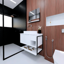 Ver imagem 4 de Kit Espelheira+balcao Hebrom Branco C/ripado 800x600x450 - Gabinetto