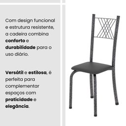 Conjunto de Mesa Tubular 70x70cm Tampo em Mdf com 4 Cadeiras - 8