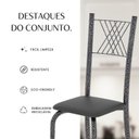 Ver imagem 6 de Conjunto de Mesa Tubular 70x70cm Tampo em MDF com 4 Cadeiras Prata/Preto Liso/Martelado