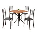 Ver imagem 2 de Conjunto de Mesa Tubular 70x70cm Tampo em MDF com 4 Cadeiras Prata/Preto Liso/Martelado