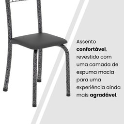 Conjunto de Mesa Tubular 70x70cm Tampo em Mdf com 4 Cadeiras - 7