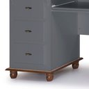 Ver imagem 4 de Escrivaninha 6 Gavetas Suporte de Teclado e Divisor de Ambiente 50606 Linz Móveis