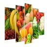 Quadro Decorativo Mosaico 5 Peças Mod1050 Frutas Hortifrúti - 2