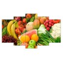 Ver imagem 1 de Quadro Decorativo Mosaico 5 Peças Mod1050 Frutas Hortifrúti