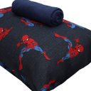 Ver imagem 3 de Jogo de Cama Portallar Solteiro Malha 100% Algodão Disney Marvel Spider Talk Blue 2 Pçs Azul