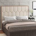 Ver imagem 2 de Cabeceira Cama Box Casal King 195 cm P05 Londres Linho Creme - Lyam Decor