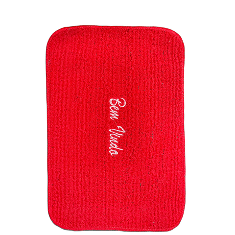 Capacho Bordado 40x60 100% Propileno - Bem Vindo - Vermelho