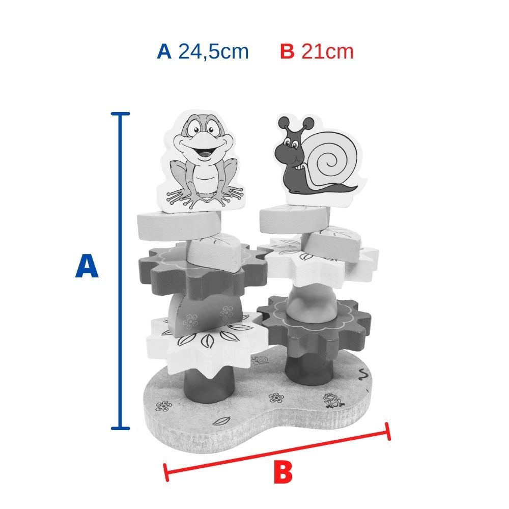 Brinquedo Educativo de Montar Cubos de Encaixe de Madeira - Bambinno  Brinquedos