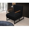 Poltrona Reclinável Versati Estofada Estilo Industrial Moveis House Magia Preto - 1