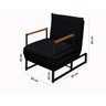 Poltrona Reclinável Versati Estofada Estilo Industrial Moveis House Magia Preto - 7