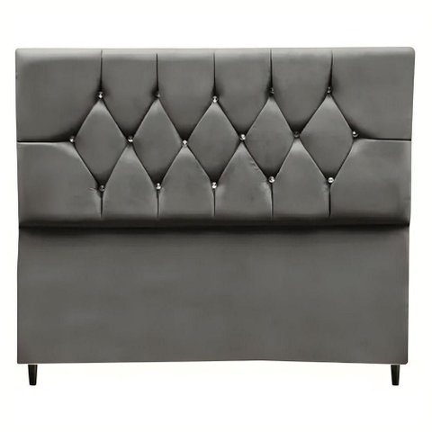 Cabeceira para Cama Box Estofada Casal 140 Cm Suede Isabela Cinza