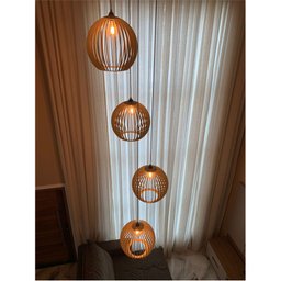 Lustre Pendente para Sala Pé Direito Duplo Quatro Ball P7 - Marfim - 2