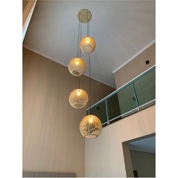 Lustre Pendente para Sala Pé Direito Duplo Quatro Ball P7 - Marfim - 1