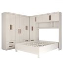 Ver imagem 3 de Guarda-roupa Casal Modulado com Cama Belgrado 11 Portas 6 Gavetas Branco - Panorama Móveis