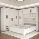 Ver imagem 6 de Guarda-roupa Casal Modulado com Cama Belgrado 11 Portas 6 Gavetas Branco - Panorama Móveis