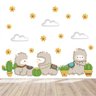 Adesivo kit infantil lhamas fofas e cactos - 1