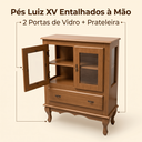 Ver imagem 6 de Cristaleira 2 Portas 1 Gaveta Pequena 94x80x35cm Clássica Pés Luiz Xv Cor Imbuia